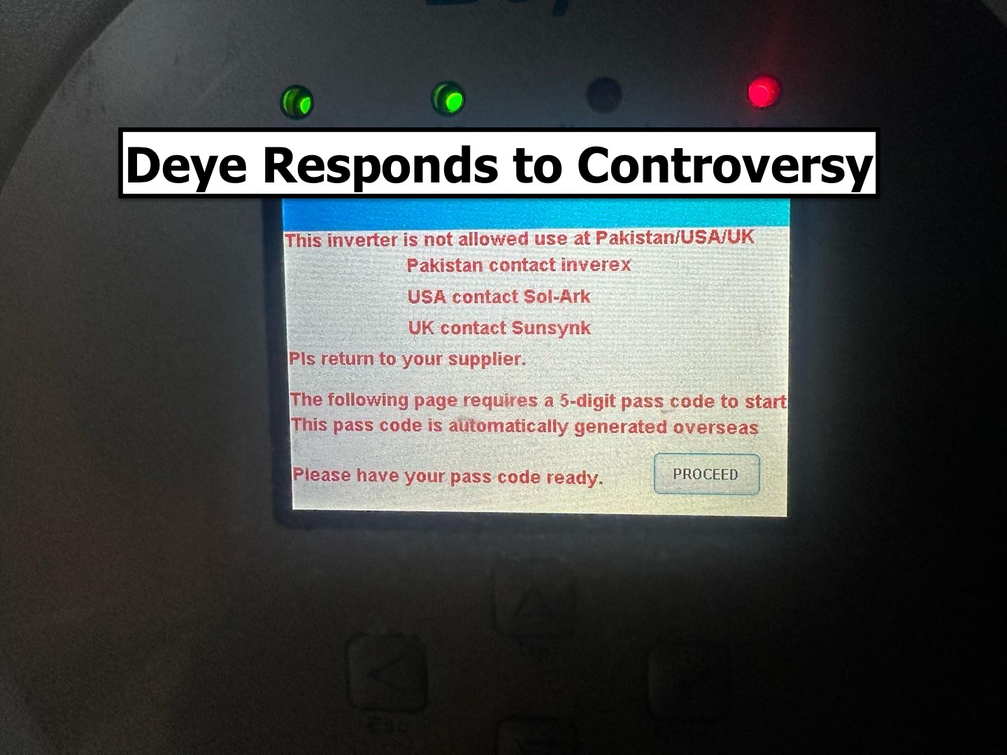 Deye Addresses Bricked Inverter Controversy